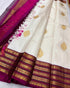 Vasthrlay Off White Purple Temple Traditional