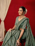 Vasthrlay Vichitra Printed Unstitched Maroon Saree