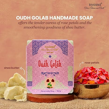 Nyassa Premium Oudh Golab Handmade Natural Bathing Soap