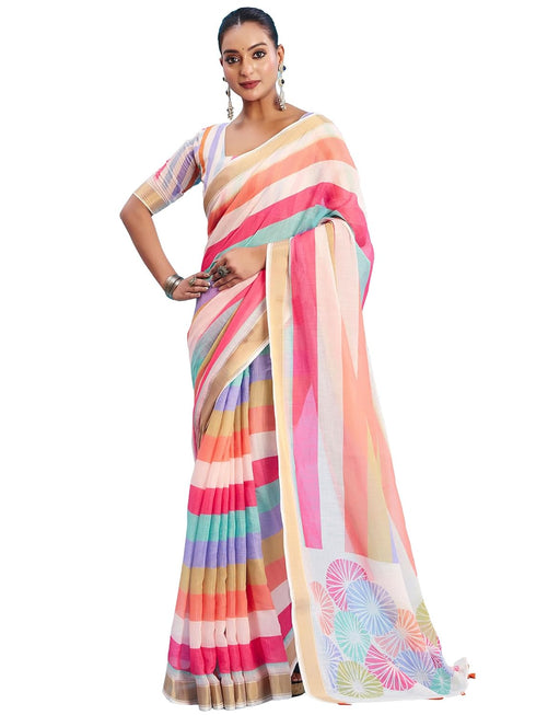 Vasthrlay Printed Unstitched Blouse Ethnic Wear