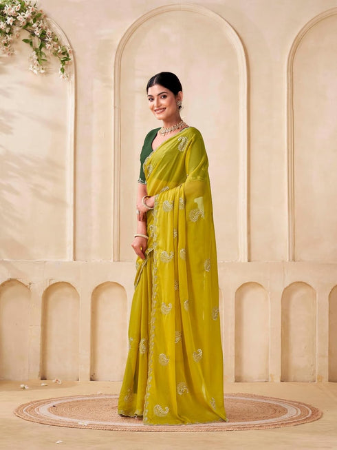 Vasthrlay Georgette Embroidery Unstitched