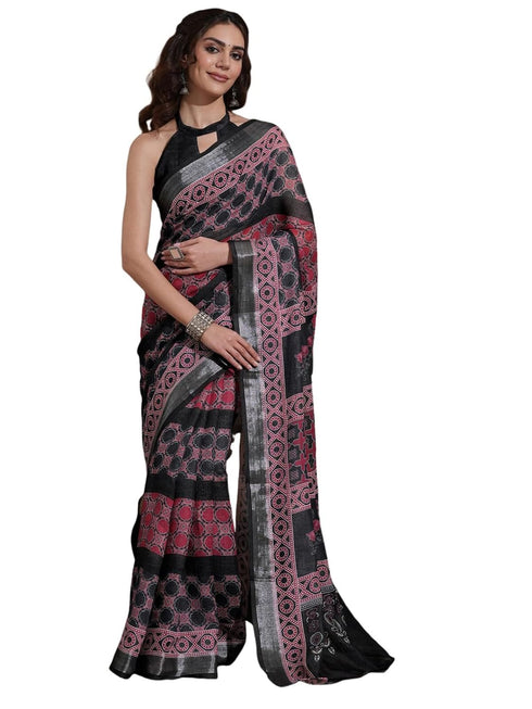 Vasthrlay Weaving Printed Beige Saree