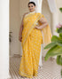 Vasthrlay Womens Printed Unstitched Orange Saree