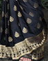 Vasthrlay Banarasi Jacquard Unstitched Dark Green Saree