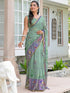 Vasthrlay Womens Printed Unstitched Light Green Saree