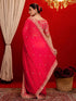 Vasthrlay Georgette Embroidery Unstitched Coral Saree
