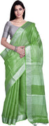 Vasthrlay Attractive Handloom Bhagalpuri Metallic Silver Green