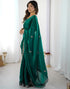 Vasthrlay Scalloped Embroidery Unstitched Rani Pink Saree