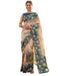 Vasthrlay Womens Printed Unstitched Navy Blue Saree