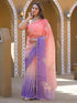 Vasthrlay Sequins Embroidery Orange Saree
