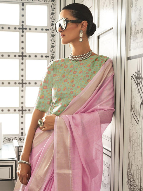Vasthrlay Unstitched Multicolor Comfortable Friendly Saree