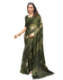 Vasthrlay Chiffon Bandhani Unstitched Olive Green Saree