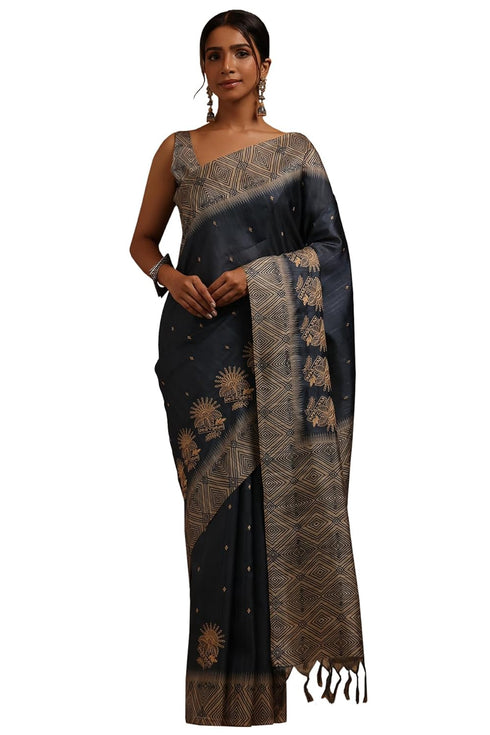Vasthrlay Tussar Ethnic Embroidered