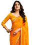 Vasthrlay Georgette Traditional Unstitched Dark Green Saree