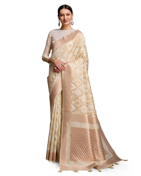 Vasthrlay Women's Cotton Unstitched Blouse Saree