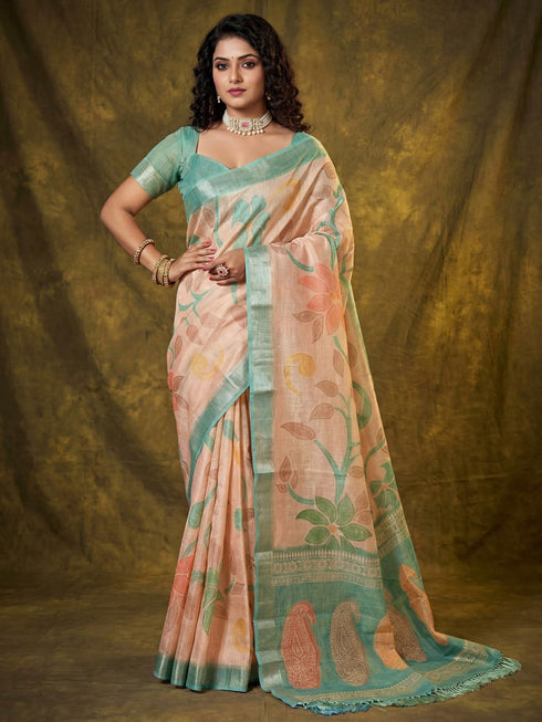 Vasthrlay Printed Handloom Unstitched Traditional Ethnic Wear