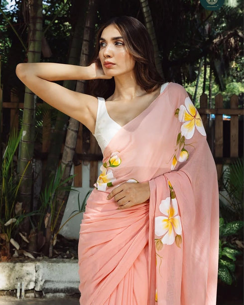 Vasthrlay Painted Floral Traditional Indian
