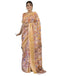 Vasthrlay Womens Striped Unstitched Dusty Pink Saree