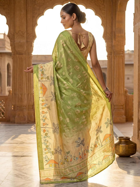 Vasthrlay Banglori Printed Dusty Saree