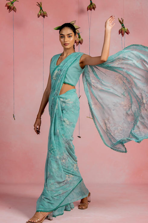 Vasthrlay Fashion Chiffon Georgette Printed Ethnic Wear