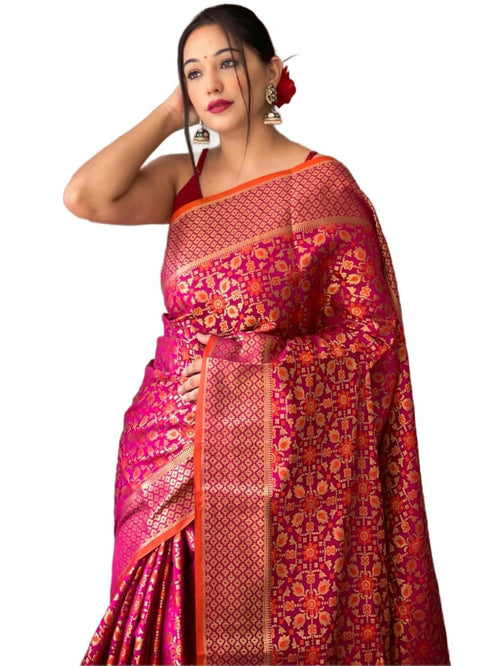 Vasthrlay Women's Patola Designer Unstitched Saree