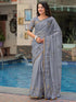Vasthrlay Womens Printed Unstitched Light Green Saree