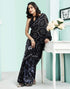 Vasthrlay Womens Printed Unstitched Wine Saree