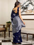 Vasthrlay Weaving Tassels Grey Saree