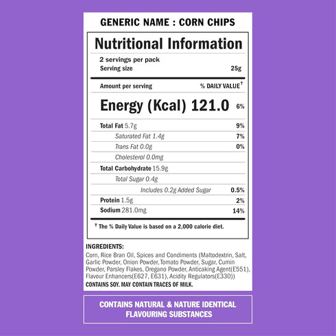 BRB Corn Popped Chips | Garlic Bread Flavour 48gm Pack