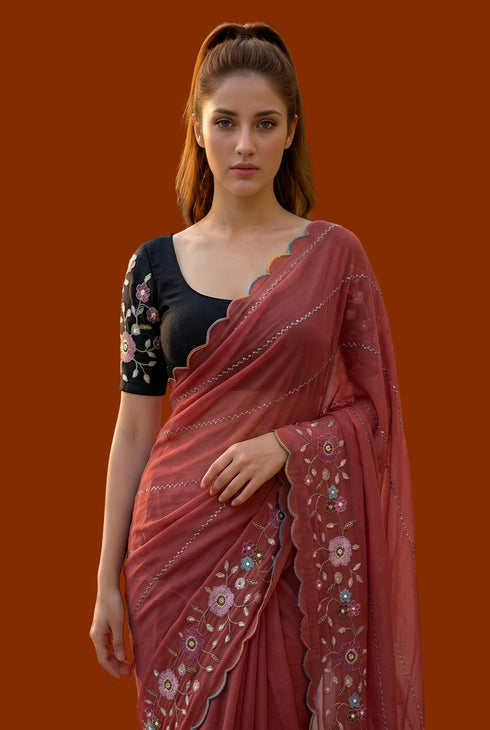 Vasthrlay Georgette Unstitched Saree