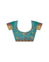 Vasthrlay Bandhani Printed Georgette Sequence Lace Blue Saree With Unstitched Blouse Piece