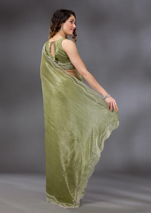 Vasthrlay Siroski Unstitch Mehndi Ethnic Wear