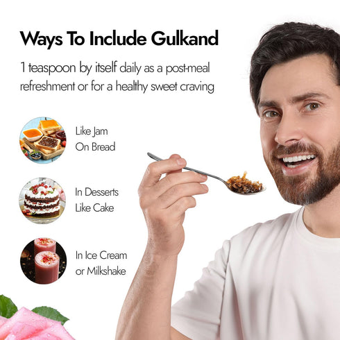 NatureVit Gulkand Jar 100% Natural Rose Petal Jam with Dhaga Mishri