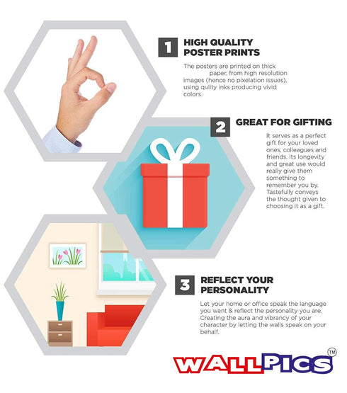 Wallpics Lord Krishna God Waterproof Vinyl Sticker Poster for Home Decor