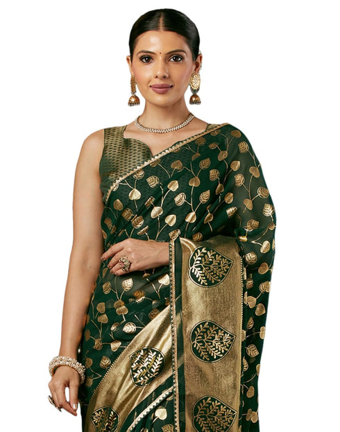 Vasthrlay Georgette Printed Unstitched Maroon Saree