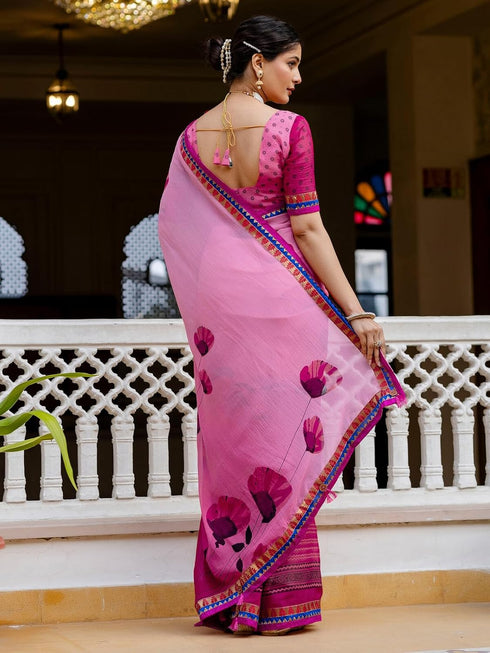 Vasthrlay Georgette Bandhani Red Saree
