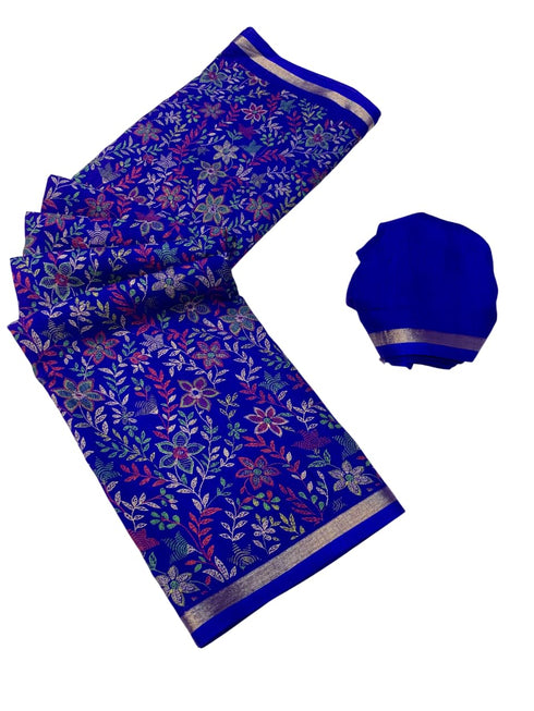 Vasthrlay Printed Beautiful Royalblue