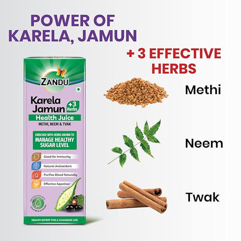 Zandu Karela Jamun + 3 Herbs Health Juice