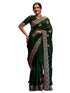 Vasthrlay Scalloped Embroidery Wine Saree