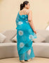 Vasthrlay Chanderi Printed Unstitched Blue Saree
