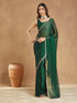 Vasthrlay Bottle Green Unstitched Saree