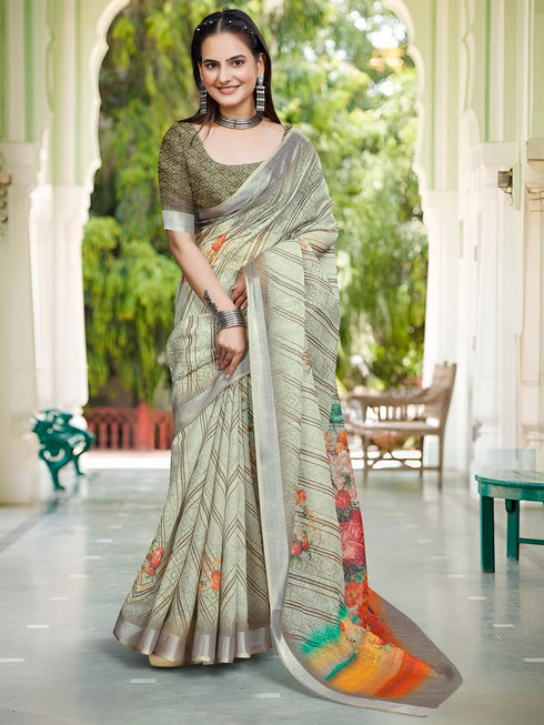 Vasthrlay Elephant Printed Unstitched Sai Ethnic Wear