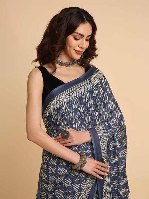 Vasthrlay Lightweight Breathable Traditional Printed Saree
