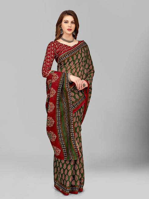 Vasthrlay Cotton Printed Mulmul Saree