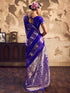 Vasthrlay Vasthrlaywomensbluesatinethnicmotifprinttasselsandlatkanssareewithunstitchedblousepiece Sareeforwoman Designersareeforwomen Rj Ethnic Wear