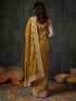Vasthrlay Scalloped Embroidery Unstitched Dark Green Saree