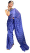 Vasthrlay Royal Blue Georgette Unstitched Saree