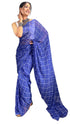 Vasthrlay Royal Blue Georgette Unstitched Saree