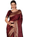 Vasthrlay Womens Jacquard Unstitched Maroon Saree