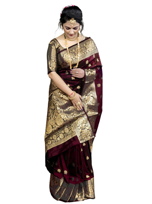 Vasthrlay Banarasi Unstitched Saree